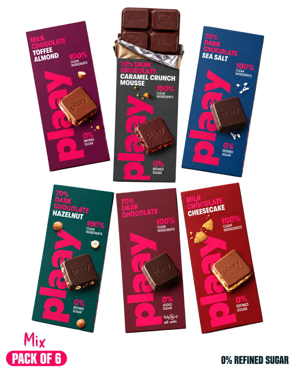 New Chocolate Slabs 80Gm - Mix Pack Of 6